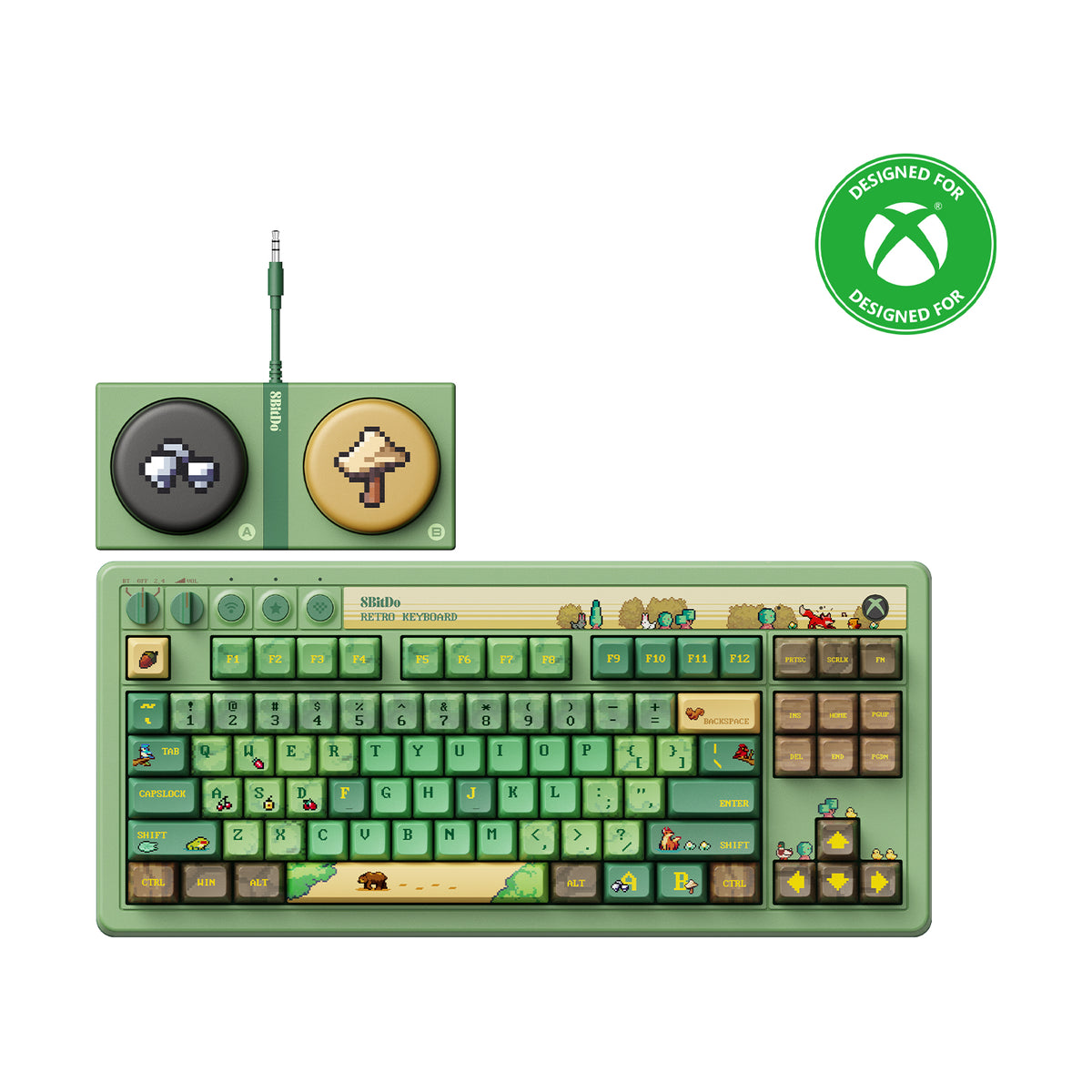 8Bitdo Retro 87 Mechanical Keyboard Forest Wonder pour PC et Android - Qwerty ANSI US Layout
