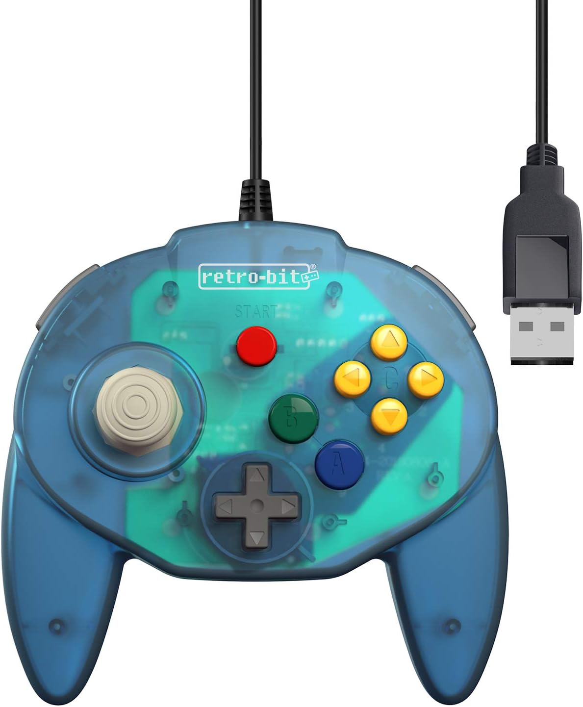 Retrobit - Tribute 64 USB Wired Controller - Ocean Blue