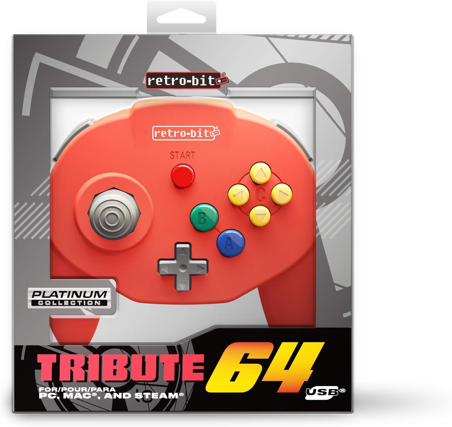 Retrobit - Tribute 64 USB Wired Controller - Red