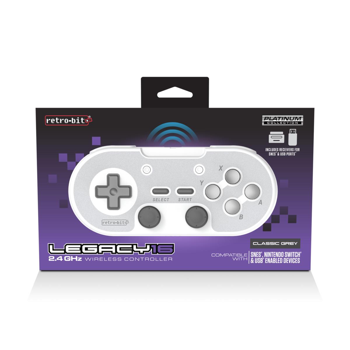 Retro - Bit Legacy 16 sans fil & USB - Grise (Dongles USB & SNES inclus) - Manettes - retro - bit - Shop Just for Games