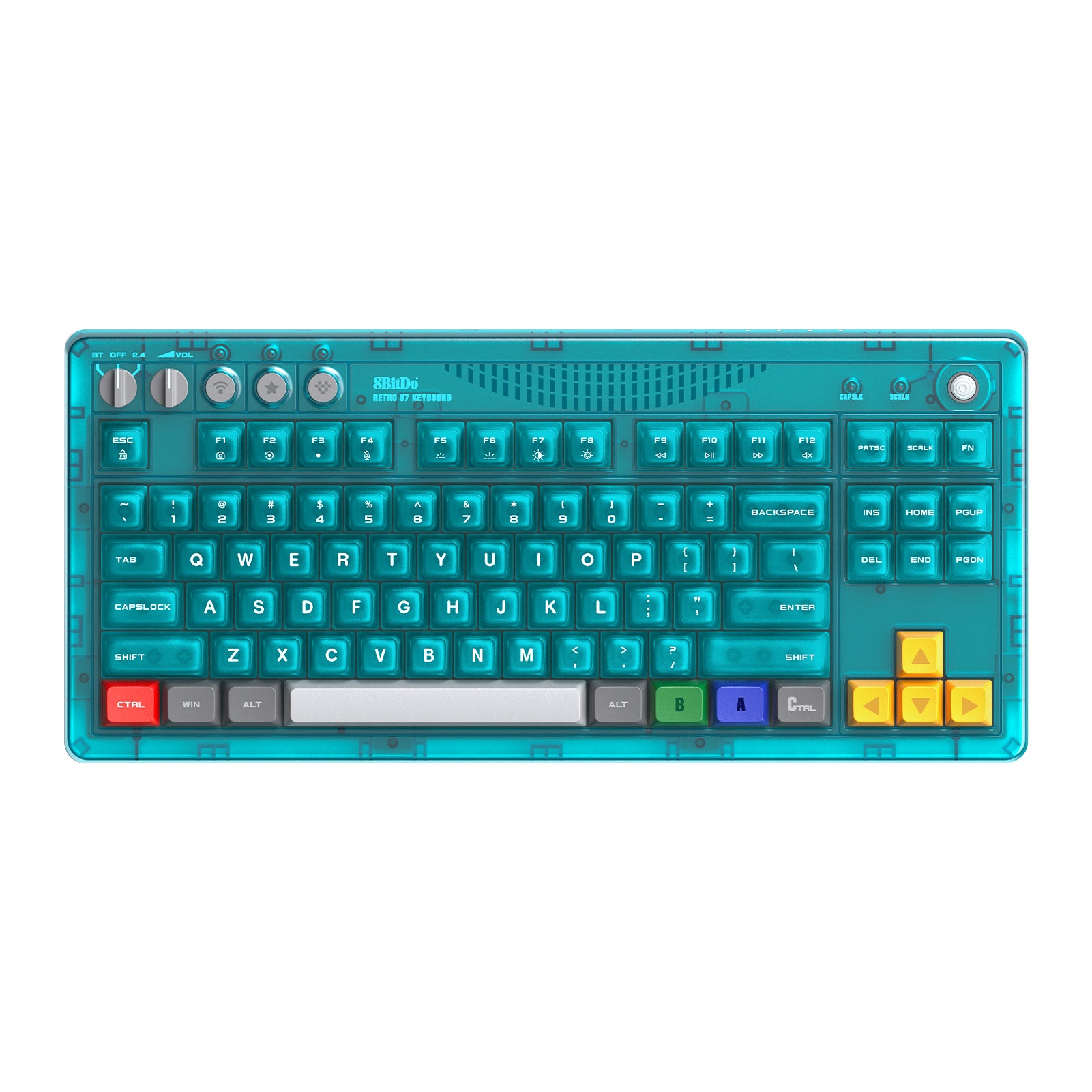 8BitDo Retro Mechanical Keyboard Clear Blue Edition (Clavier Qwerty 87 touches - DISPOSITION ANSI / ANSI LAYOUT)