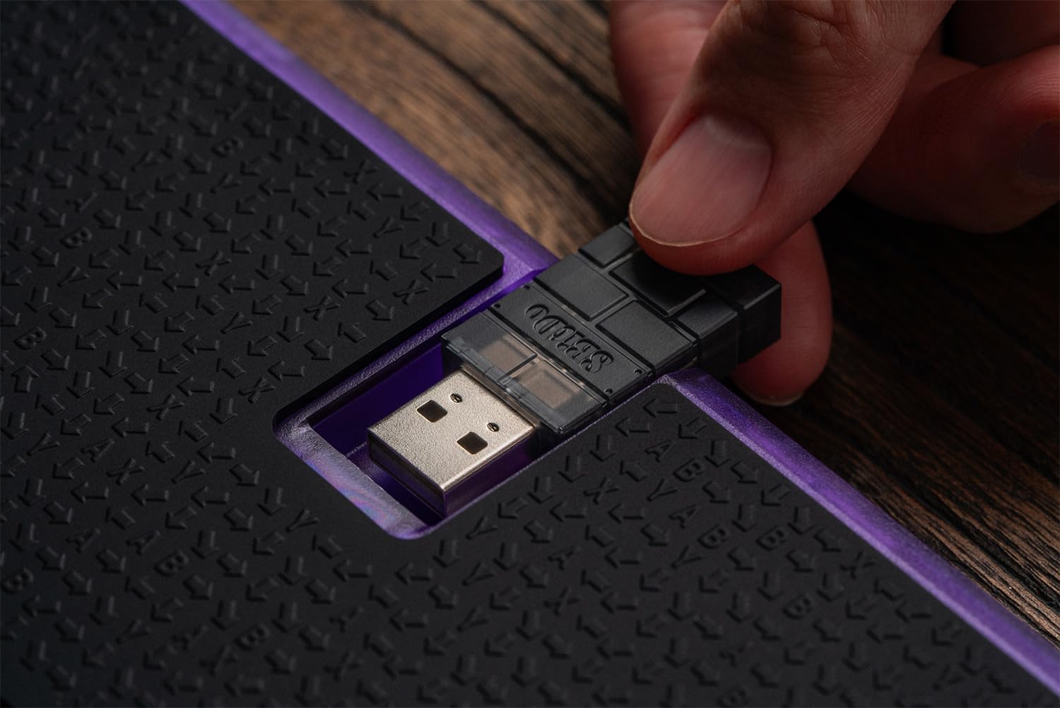 8Bitdo Arcade Controller Purple Edition Bluetooth/2.4G/USB compatible Switch 1 et 2, Windows