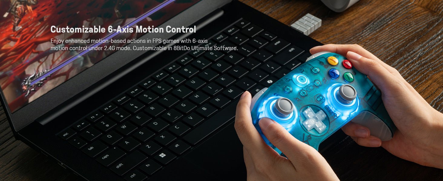 8BitDo Ultimate 2 manette sans fil Clear Blue Edition - PC Windows, Apple, Steam et Android - Manettes - 8Bitdo - Shop Just for Games