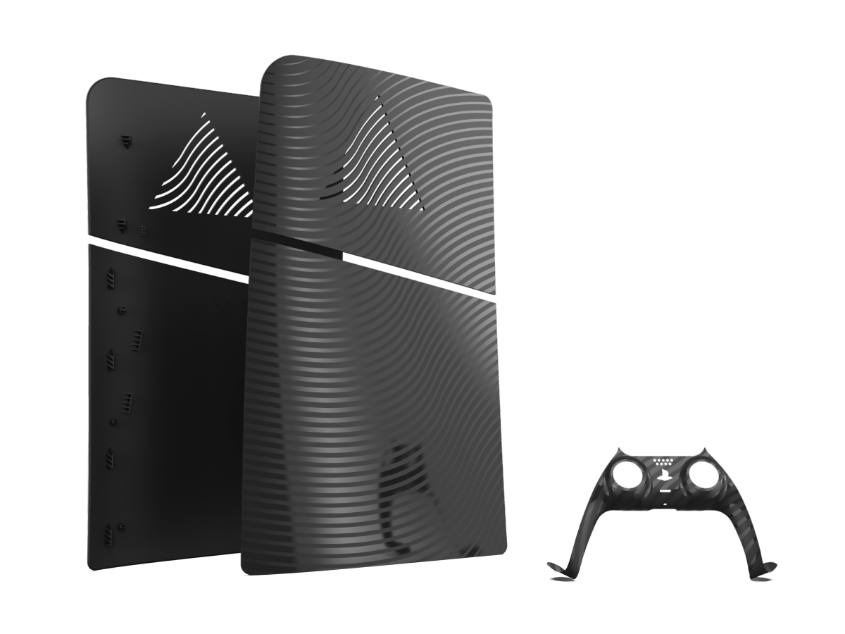 PlayStation 5 Slim - BLACK WAVE FACEPLATES KIT (Faceplate + Controller) - Accessoires - MAXX TECH - Shop Just for Games