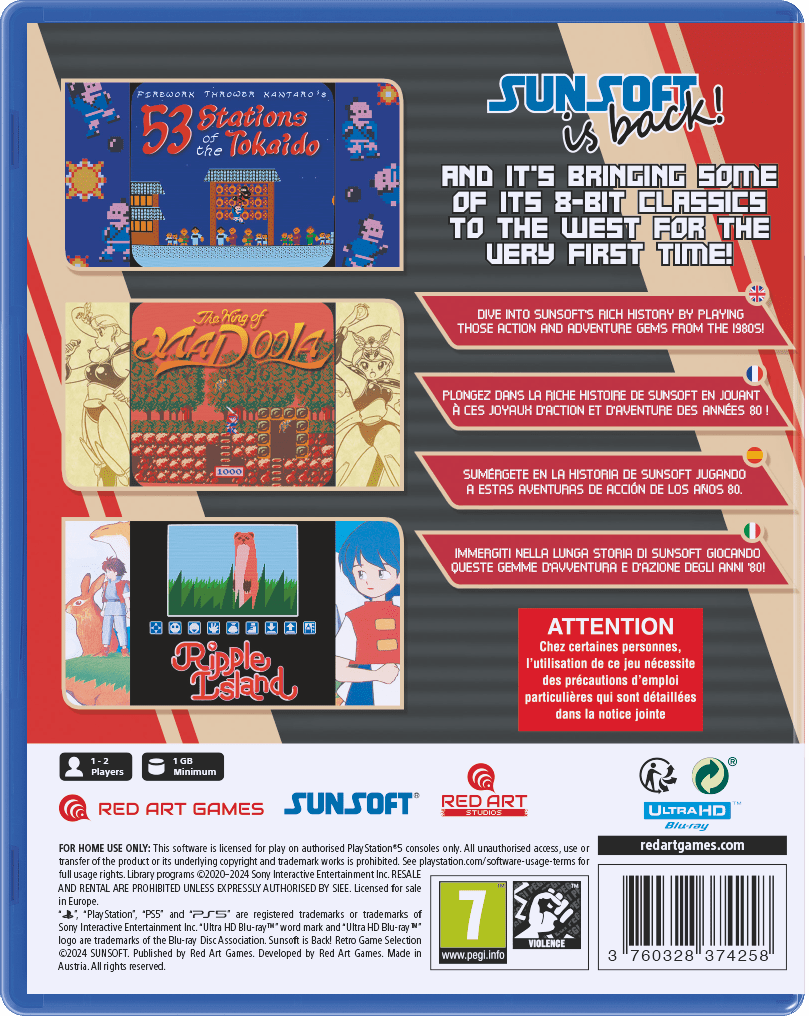 Sunsoft is Back ! Retro Game Selection PS5 - Jeux Vidéo Physique - Red Art Games - Shop Just for Games