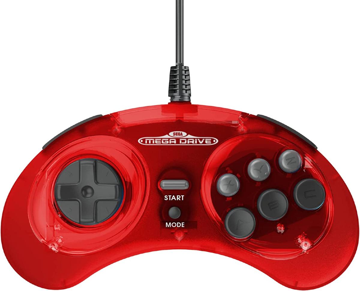 Retrobit - SEGA Mega Drive manette Crimson Red filaire 8 boutons - Connexion USB - Manettes - retro - bit - Shop Just for Games