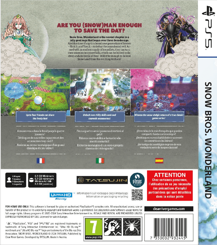 Snow Bros Wonderland Playstation 5 - Jeux Vidéo Physique - Clear River Games - Shop Just for Games