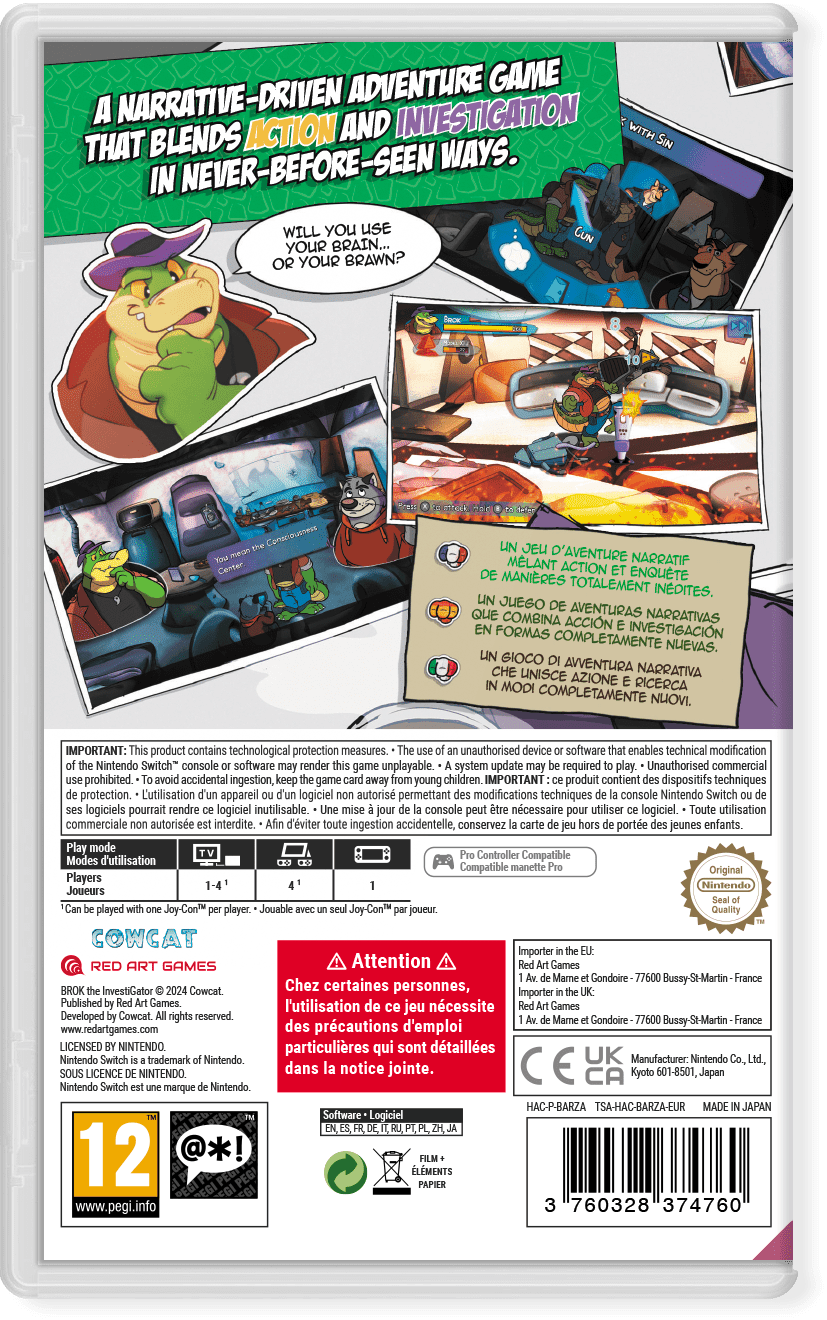 Brok The InvestiGator Nintendo Switch - Jeux Vidéo Physique - Red Art Games - Shop Just for Games