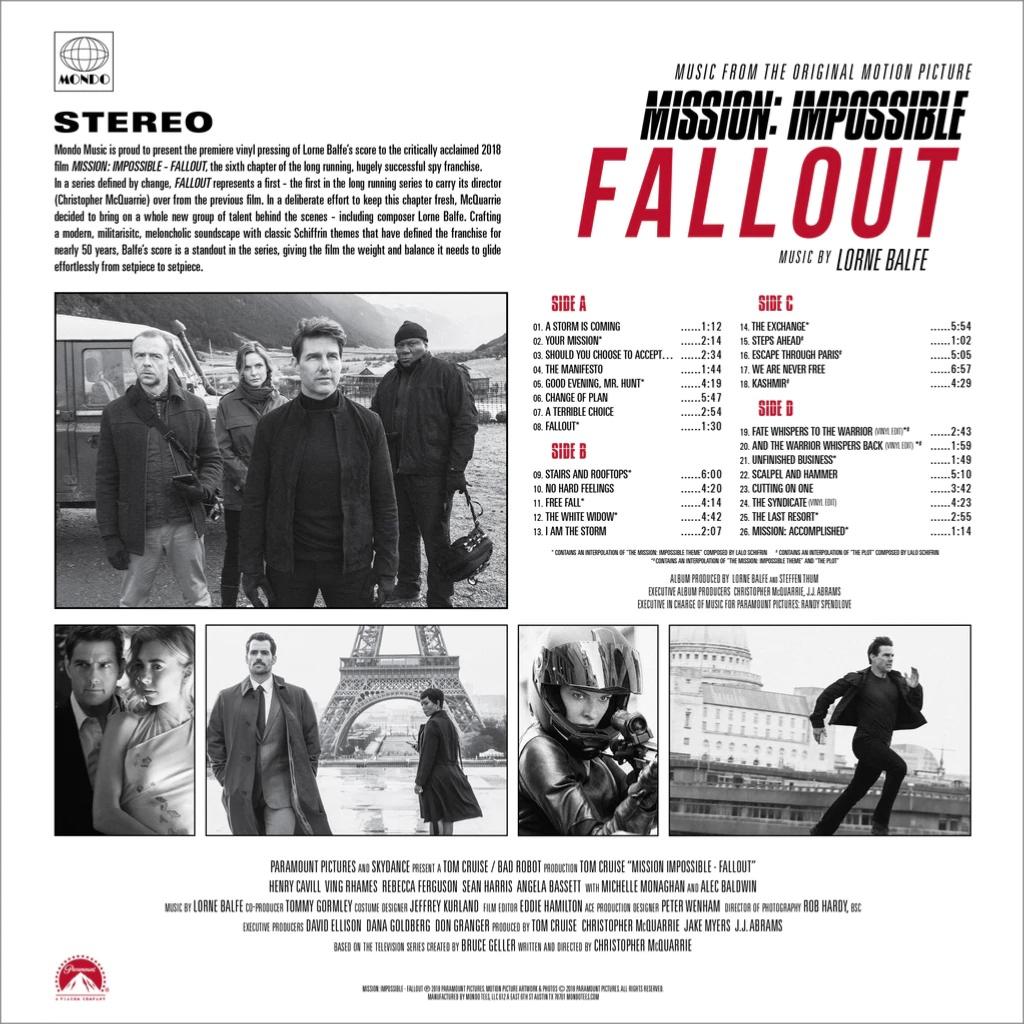 Mission Impossible Fallout - 2LP - Vinyles - MONDO - Shop Just for Games