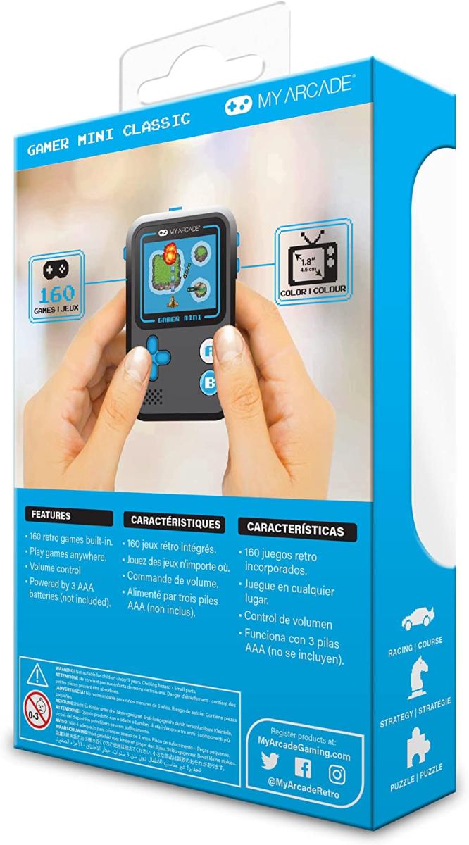 My Arcade - Gamer mini classique console de poche - Bleu/noir - Console portable - My Arcade - Shop Just for Games