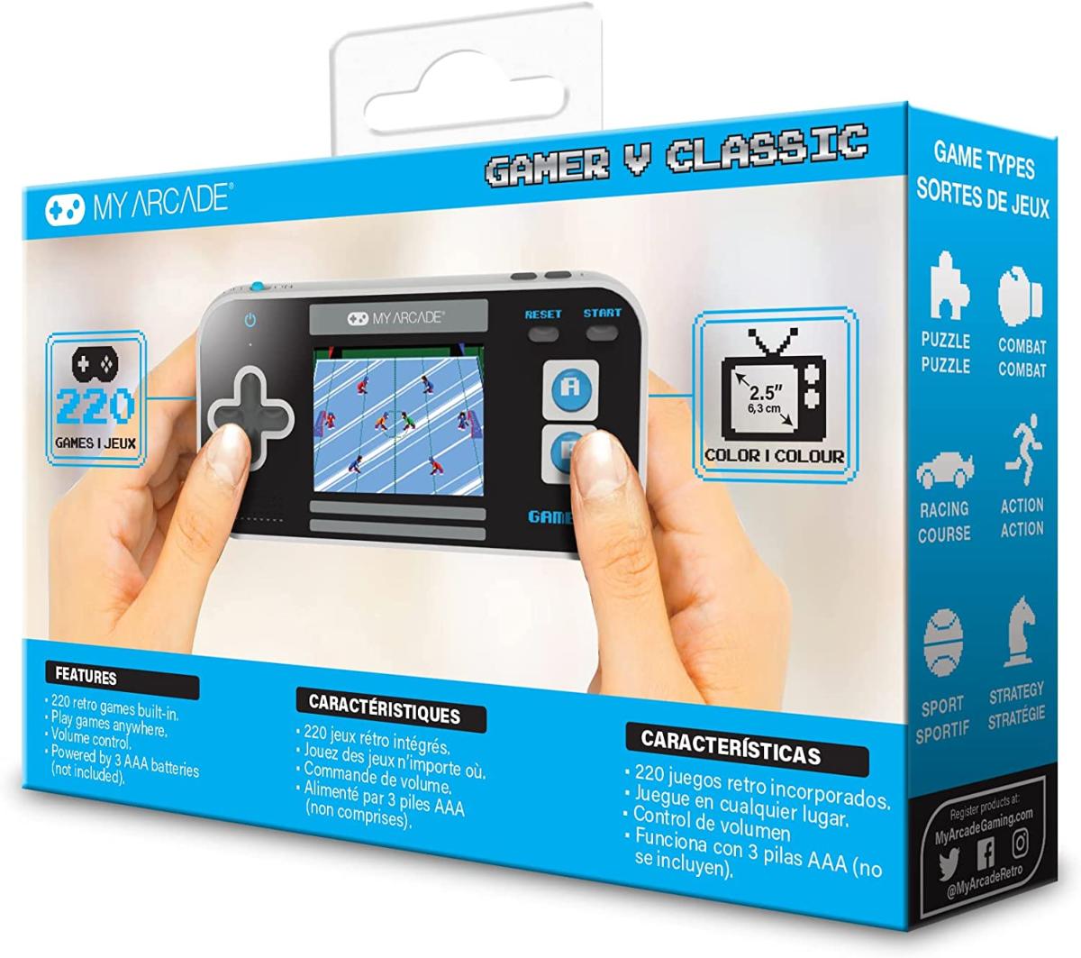 My arcade - Gamer V classique console portable gaming - Bleu/gris/noir - Console portable - My Arcade - Shop Just for Games