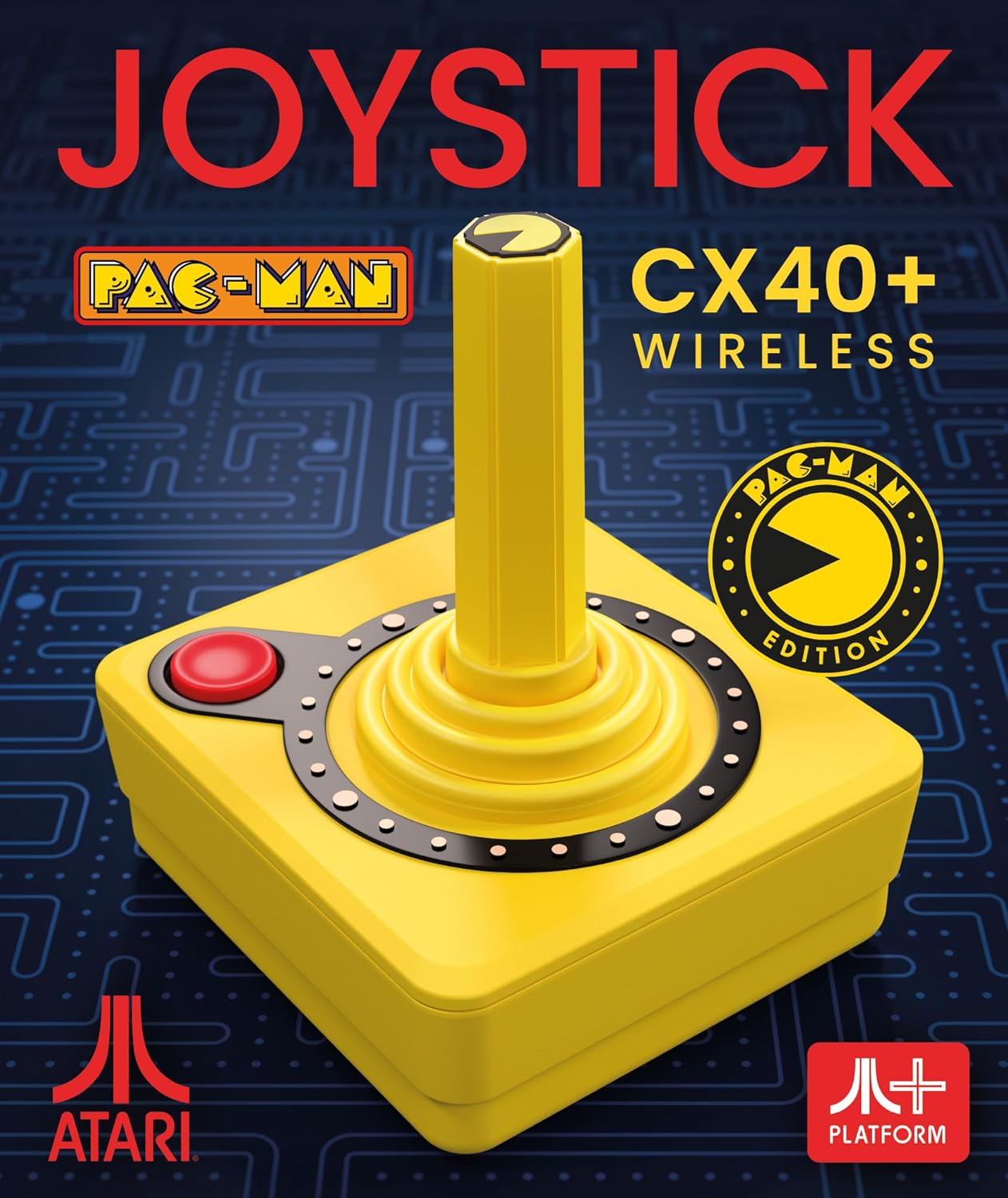 Pac - Man CX - 40+ Joystick sans fil - Jaune - Manettes - Atari - Shop Just for Games