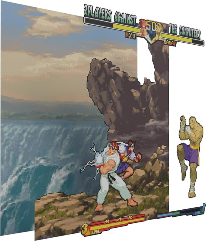Pixel Frames - Street Fighter Alpha 2 - 23x23 cm - Pixel Frames - Level Up Labs - Shop Just for Games