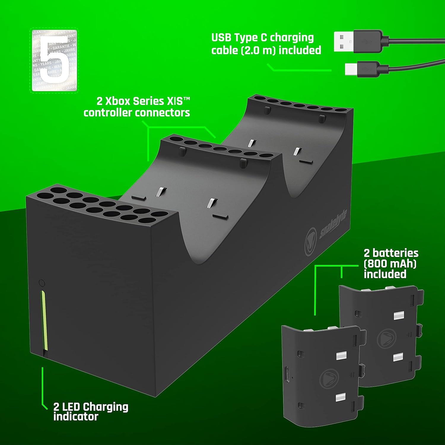 Station de charge XBOX Série X Black Edition - Snakebyte - Câbles et Chargeurs - Snakebyte - Shop Just for Games
