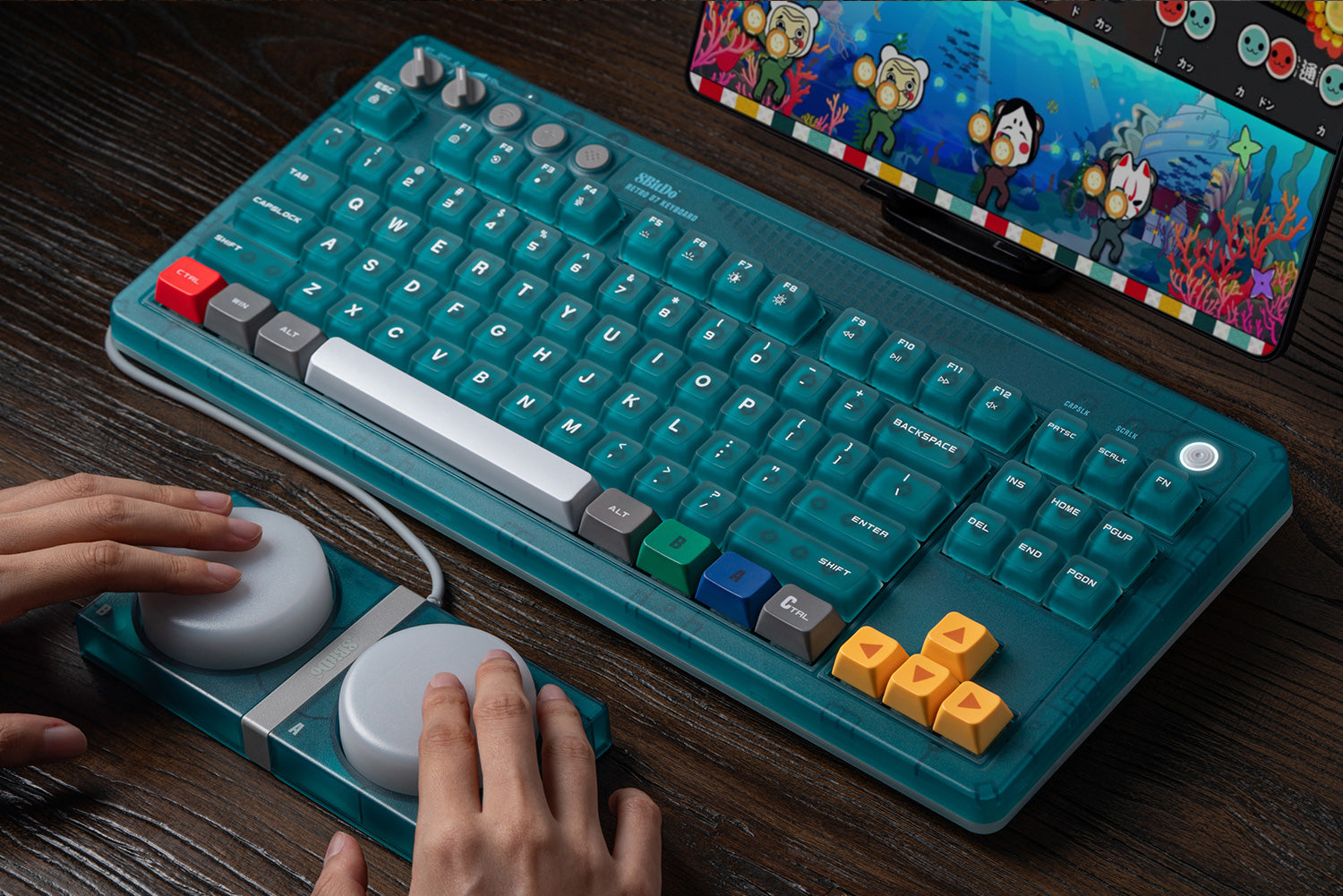 8BitDo Retro Mechanical Keyboard Clear Blue Edition (Clavier Qwerty 87 touches - DISPOSITION ANSI / ANSI LAYOUT)