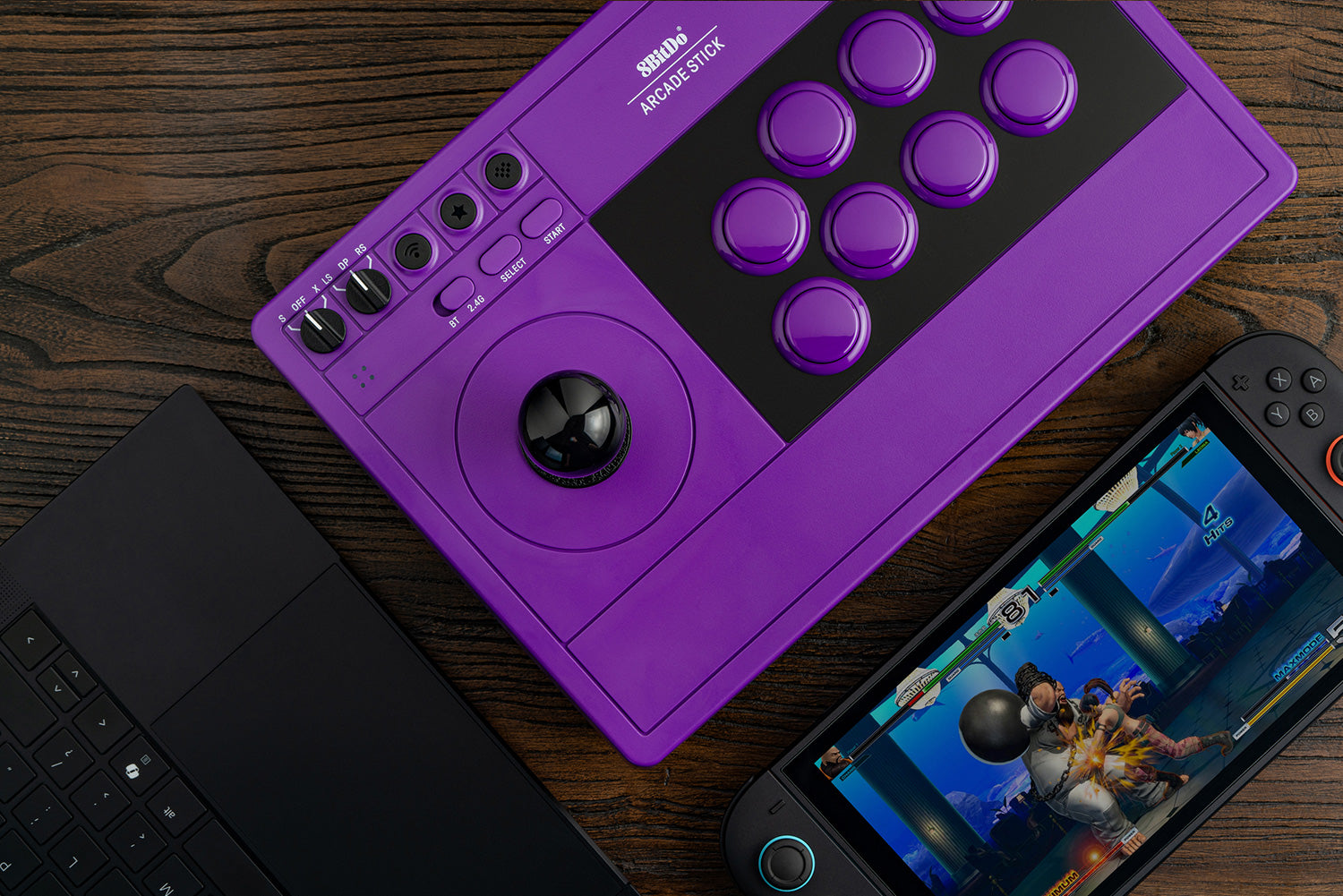 8Bitdo Arcade Stick Purple Edition - Nintendo Switch 1 & 2 - PC Windows