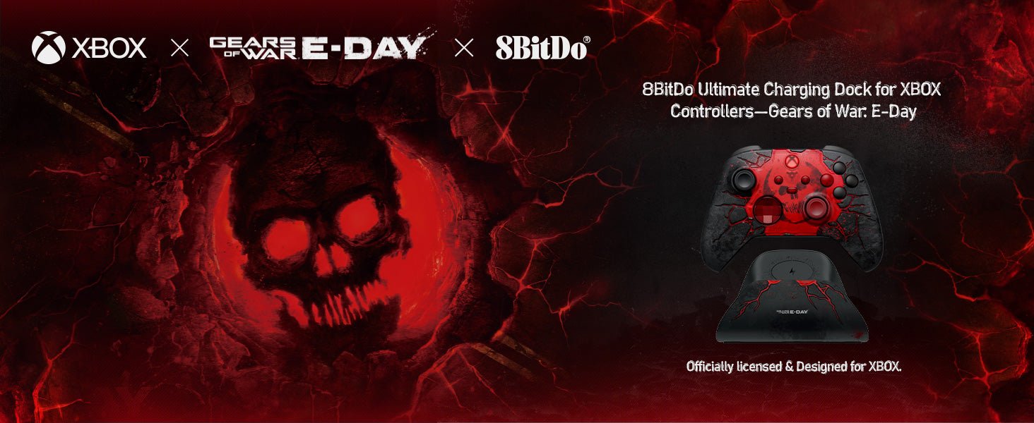 8BitDo Dock de Charge pour Manette Xbox - Design GEARS OF WAR E-DAY Limited Edition - Câbles et Chargeurs - 8Bitdo - Shop Just for Games