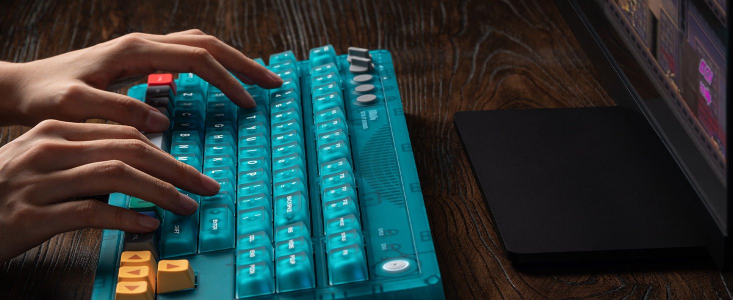 8BitDo Retro Mechanical Keyboard Clear Blue Edition (Clavier Qwerty 87 touches - DISPOSITION ANSI / ANSI LAYOUT) - Manettes - 8Bitdo - Shop Just for Games