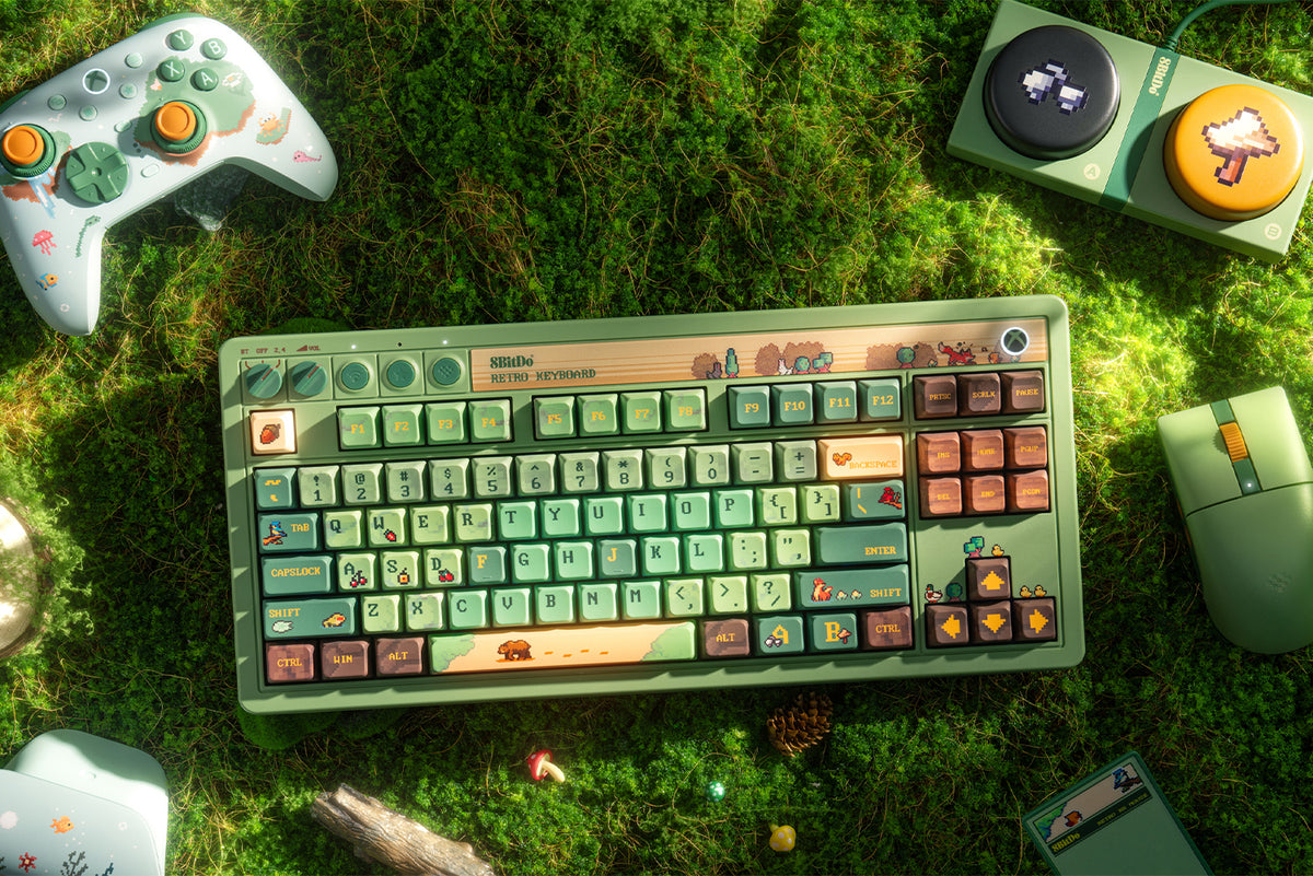 8Bitdo Retro 87 Mechanical Keyboard Forest Wonder pour PC et Android - Qwerty ANSI US Layout