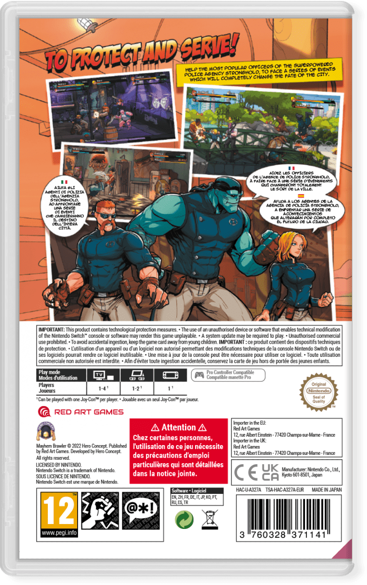 Mayhem Brawler Nintendo Switch - Jeux Vidéo Physique - Red Art Games - Shop Just for Games