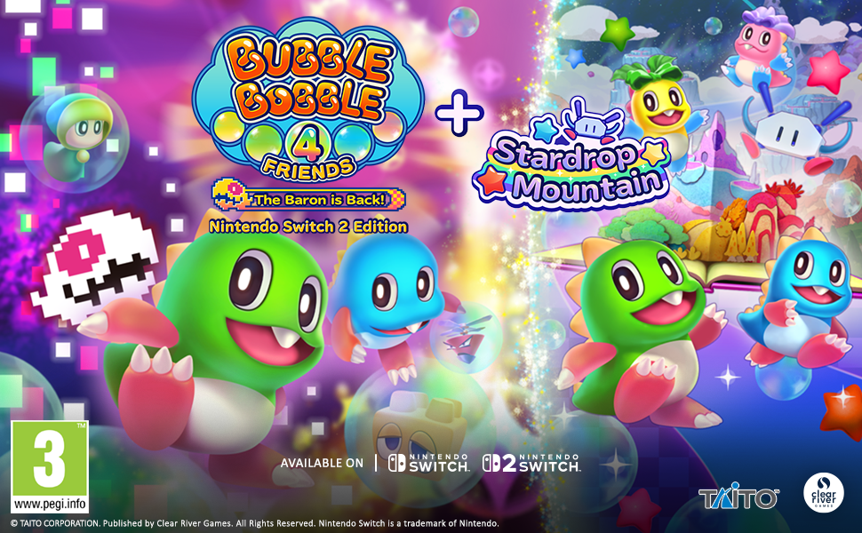 Bubble Bobble 4 Friends Baron is Back SWITCH 2 Edition - Jeux Vidéo Physique - Clear River Games - Shop Just for Games