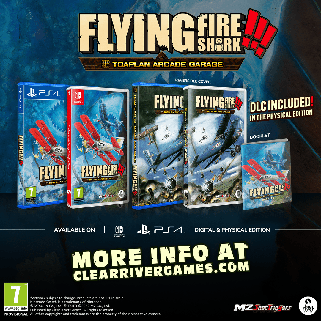 Toaplan Arcade Garage: Flying Fire Shark !!! PS4 - Jeux Vidéo Physique - Clear River Games - Shop Just for Games